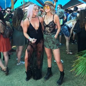 Black lace leotard dress